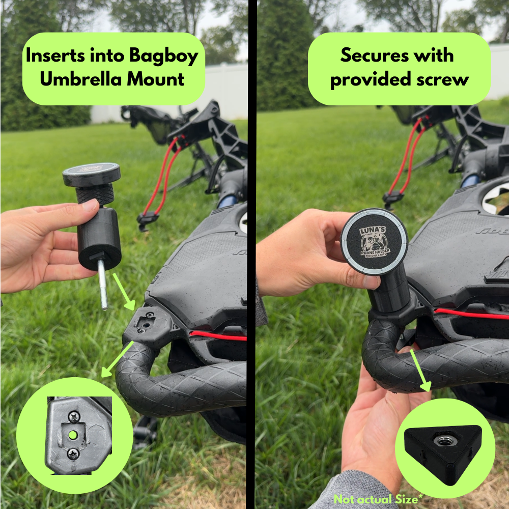 Bagboy Phone Mount for Umbrella attachment phone mount, mag safe phone mount for bag boy iphone mount for bag boy push carts