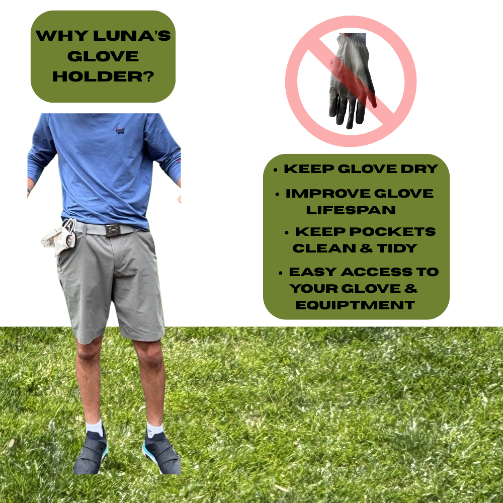 Lunas Glove Holder - Clip on Golf Glove Caddy