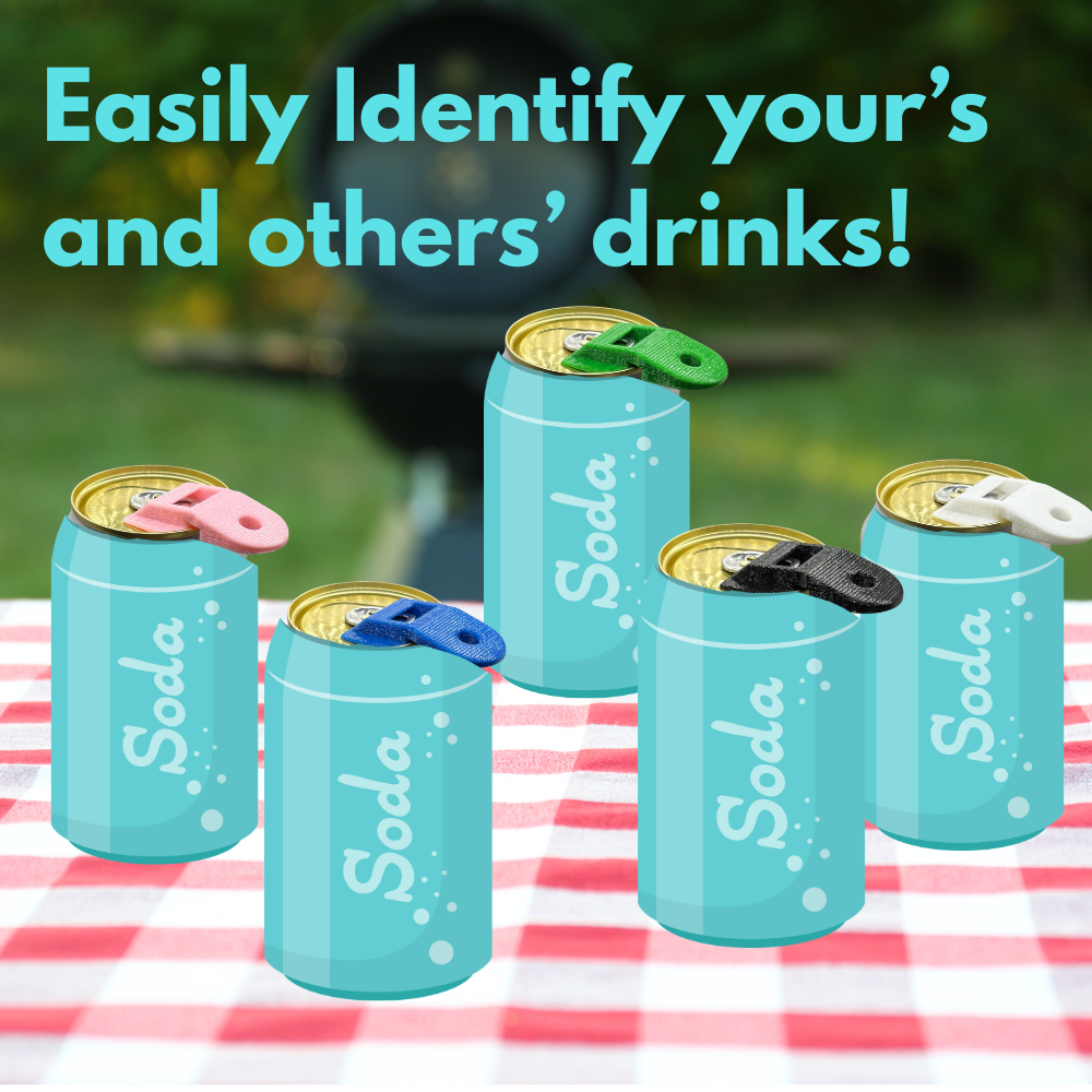 6 Pack - Luna's Can Opener Safe Easy Way to open and seal soda cans to protect drinks and nails