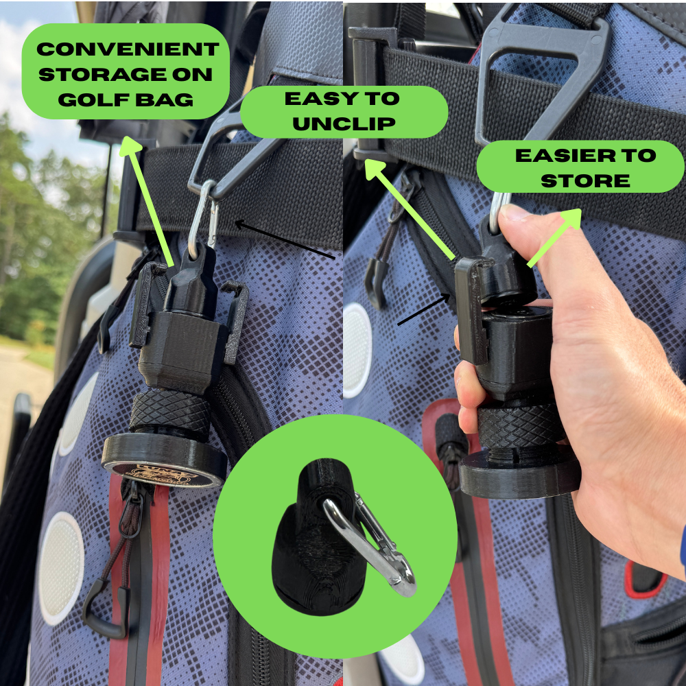 Luna's V2 Golf Cart Mount for MagSafe Compatible Phones - Universal Fit, Extreme Magnetic Strength, Quick Access Carabiner, Secure Grip, Versatile Design
