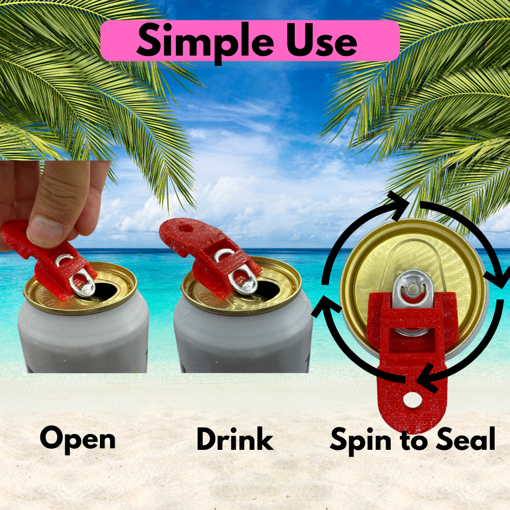6 Pack - Luna's Can Opener Safe Easy Way to open and seal soda cans to protect drinks and nails