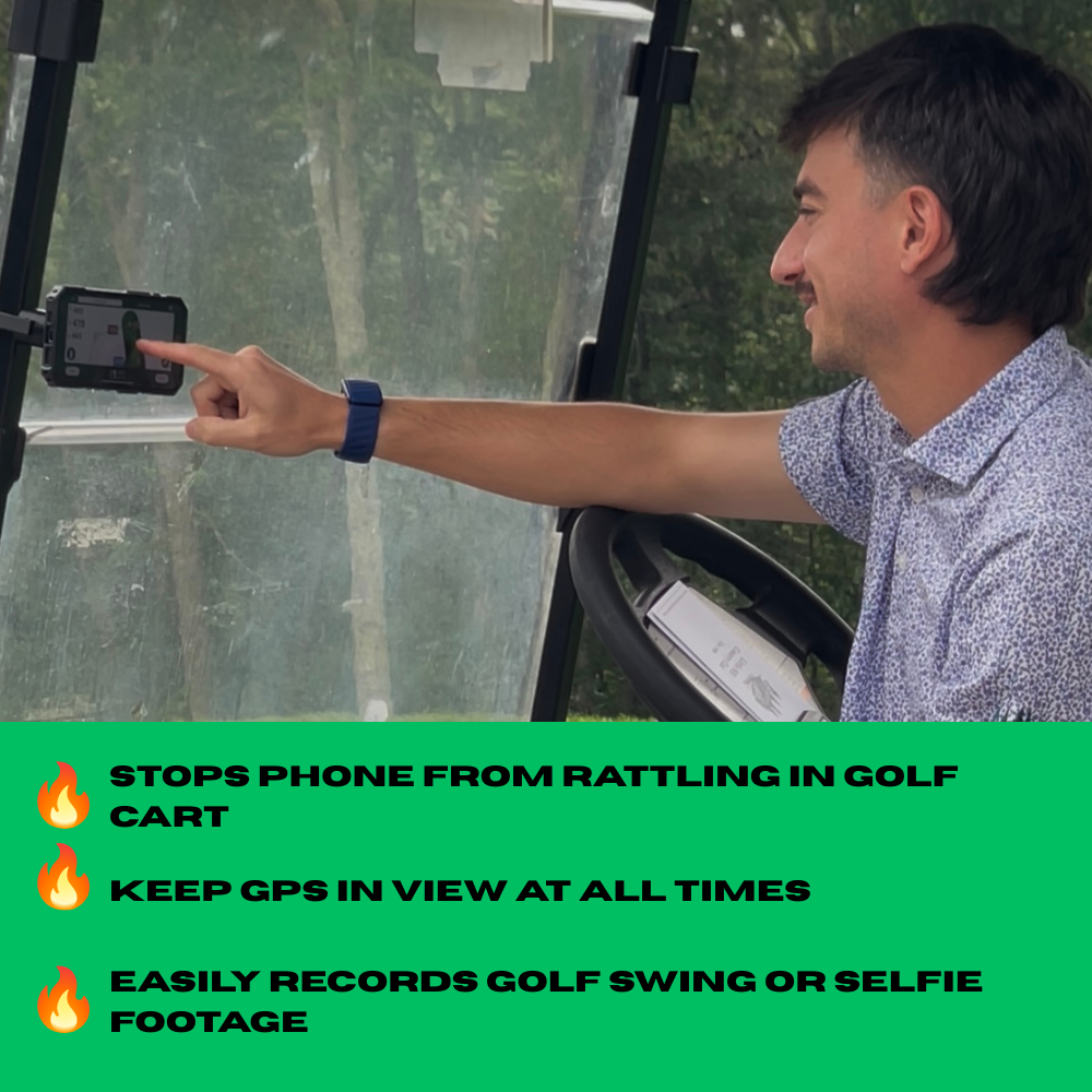 Luna's V2 Golf Cart Mount for MagSafe Compatible Phones - Universal Fit, Extreme Magnetic Strength, Quick Access Carabiner, Secure Grip, Versatile Design