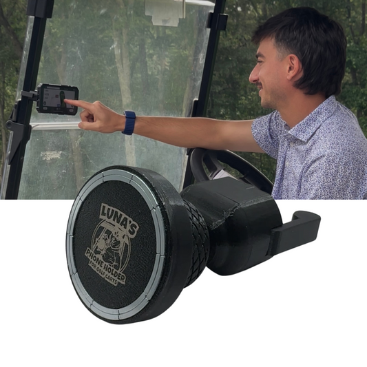 Luna's V2 Golf Cart Mount for MagSafe Compatible Phones - Universal Fit, Extreme Magnetic Strength, Quick Access Carabiner, Secure Grip, Versatile Design