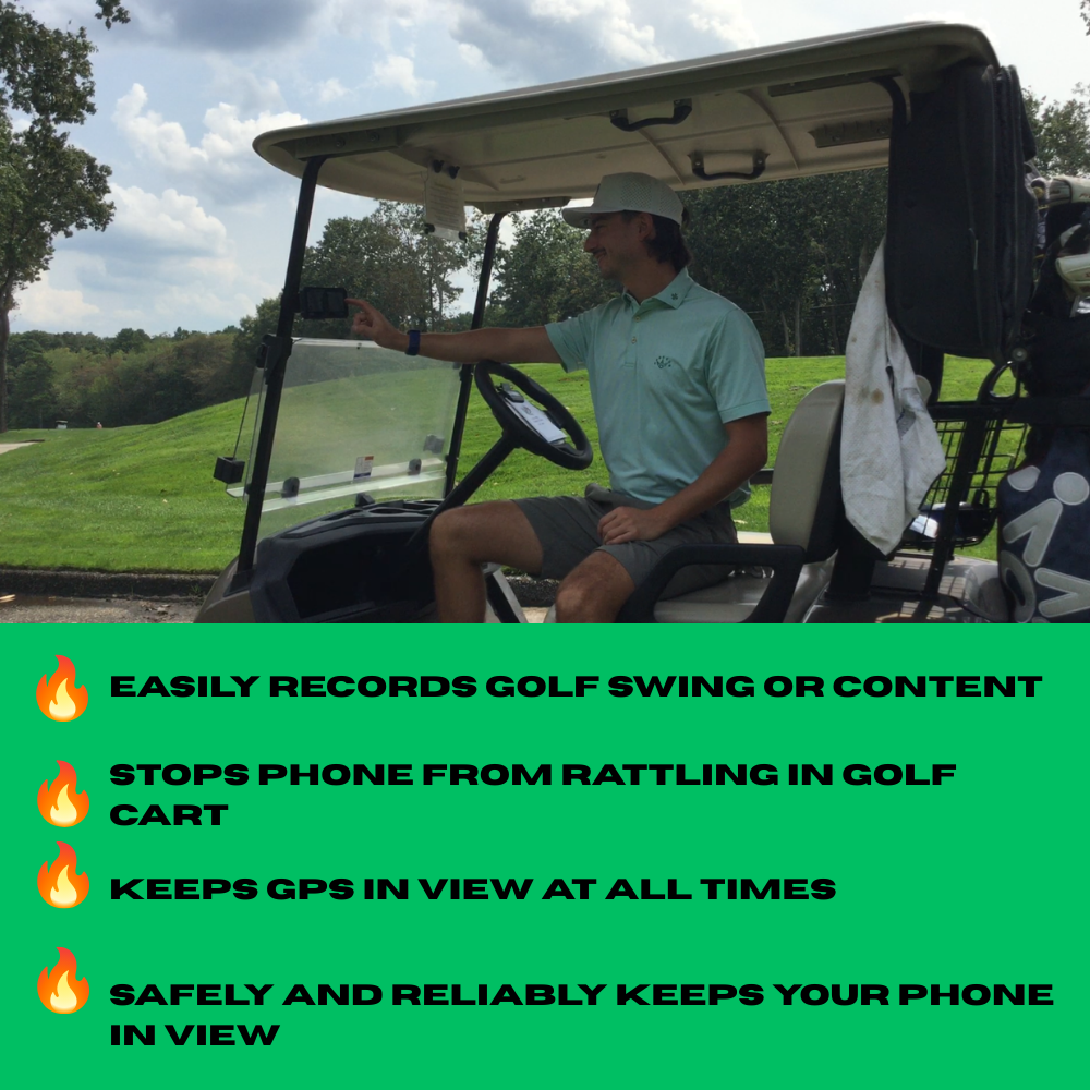 Golf Cart MagSafe Phone Mount for golf cart phone holder for golf cart accessories for golf phone for golfers who need phone in cart